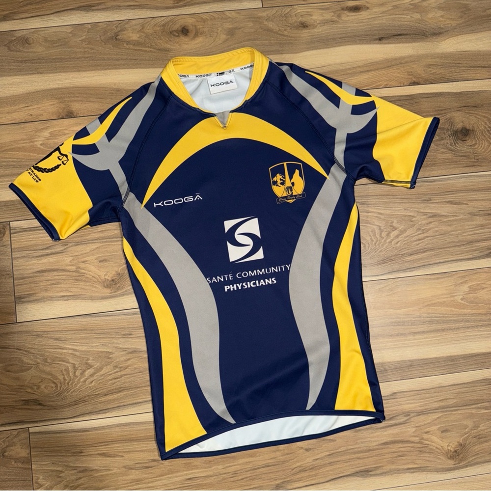 Kooga Rugby Jersey Yellow Blue size XL Thick Tribal Wear